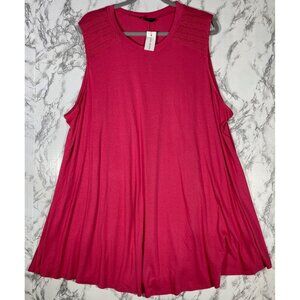 Womens Sleeveless  Rose Rayon & Spandex Tunic Top Size 26/28